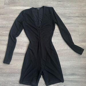 Naked Wardrobe Black Mesh Jumpsuit